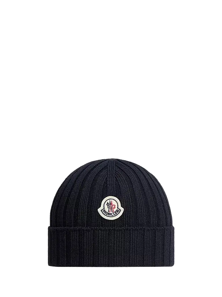 Moncler Baby Girl's Beanie Hat in Wool - Navy Blue