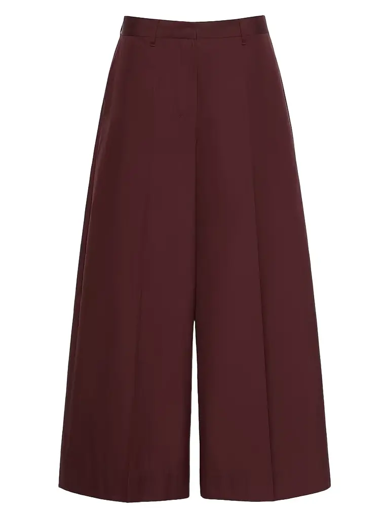 Max Mara Women's Cotton Poplin Trousers - Dark Red