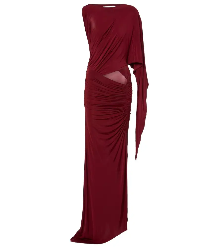 Alex Perry Asymmetric gathered jersey gown