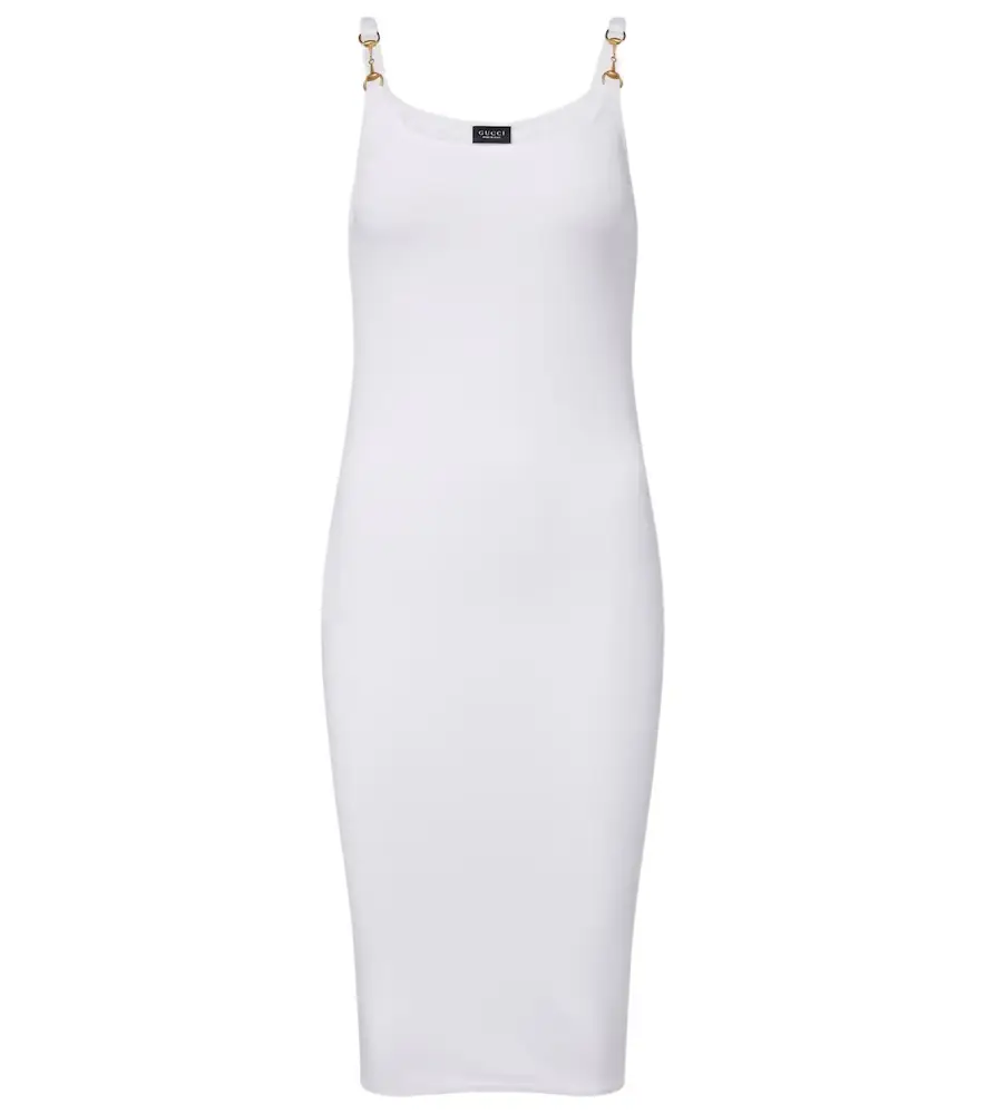 Horsebit jersey minidress