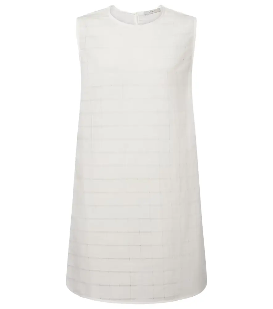 Asceno Sintra checked linen and cotton minidress