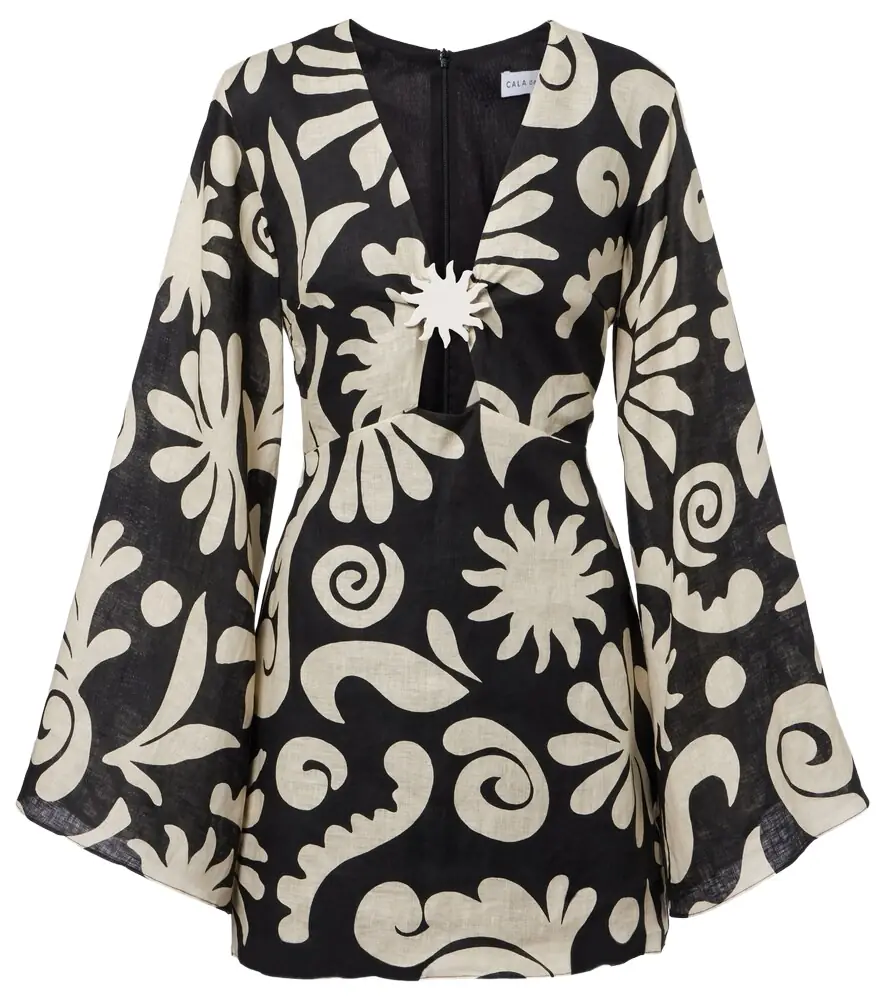 Cala de la Cruz Vera printed linen minidress