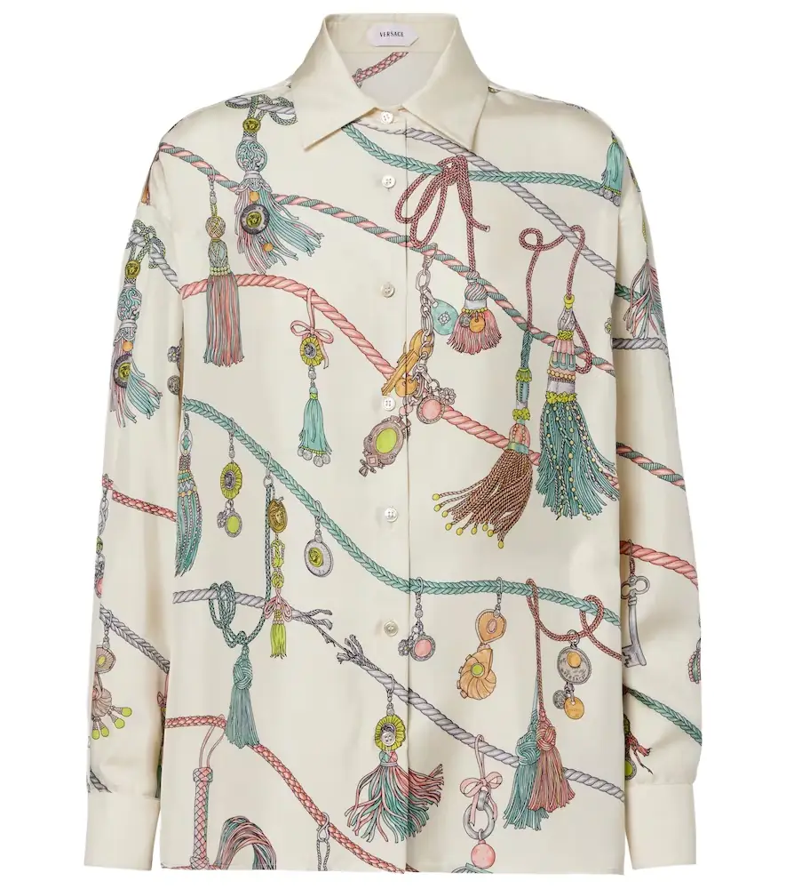 Versace Printed silk twill shirt