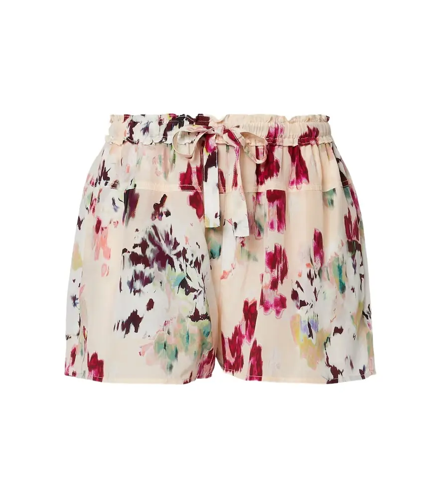 Ulla Johnson Aurielle floral silk shorts