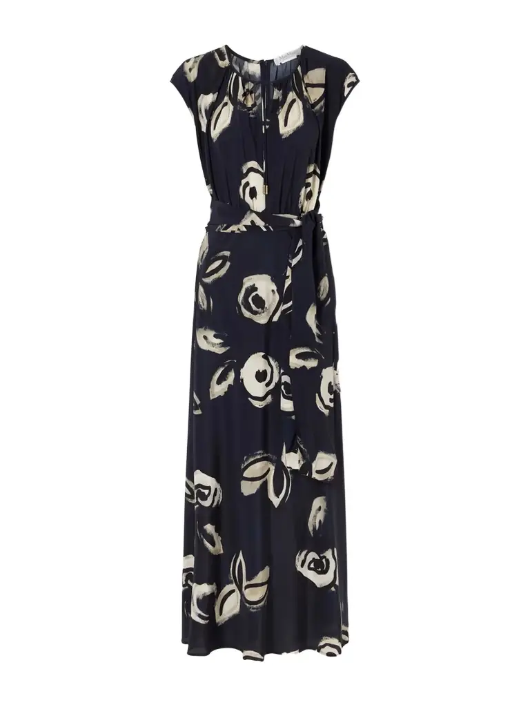 Max Mara Tie-detailed Silk-chiffon Maxi Dress
