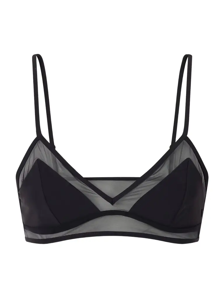 Kiki de Montparnasse Peep Show Mesh-trimmed Bikini Top