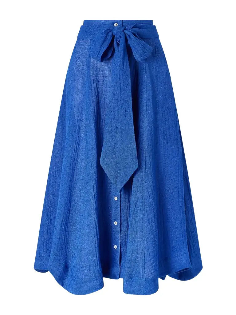 Lisa Marie Fernandez Linen-blend Midi Skirt