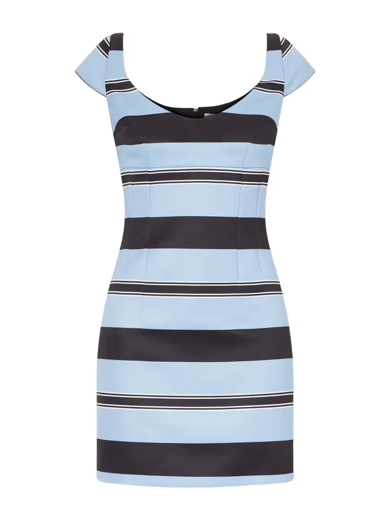 Emilia Wickstead + Manolo Blahnik Eloise Striped Taffeta-faille Mini Dress