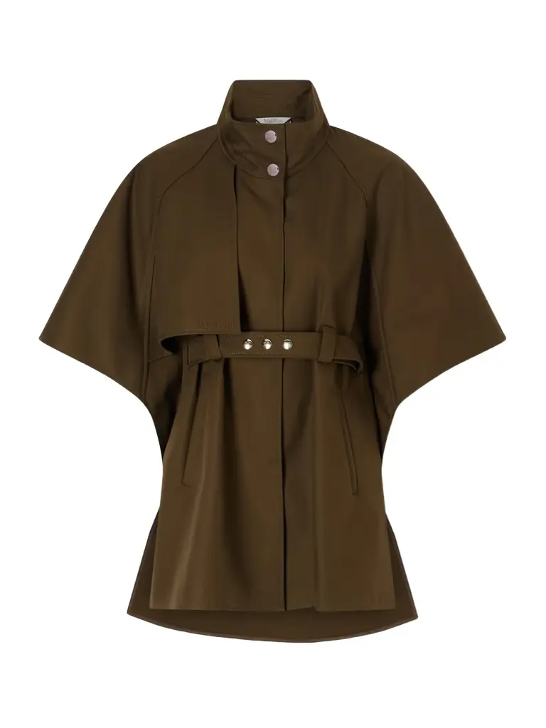 Max Mara Belted Cotton Gabardine Cape