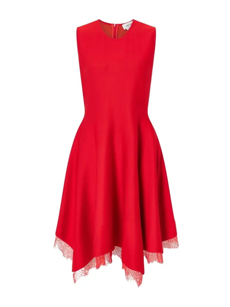 McQueen Lace-trimmed Jersey Midi Dress