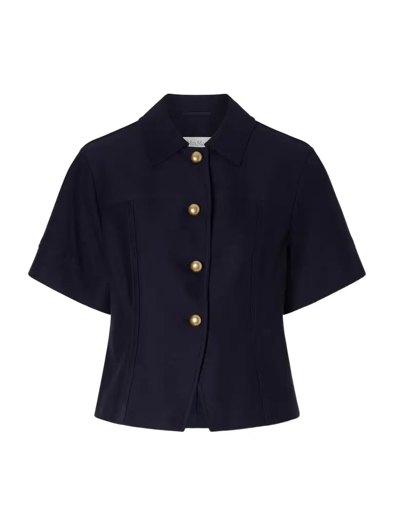 Max Mara Paneled Cotton-piqué Shirt