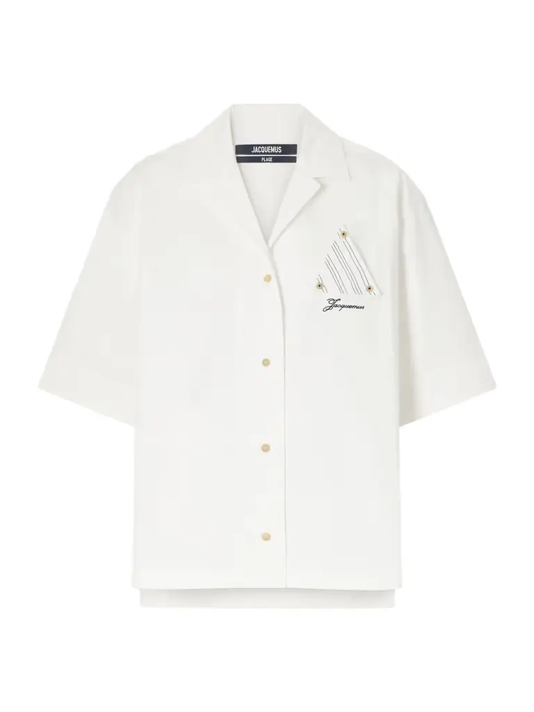 Jacquemus Marin Logo-embroidered Cotton Shirt