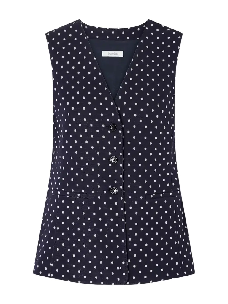 Max Mara Polka-dot Woven Waistcoat