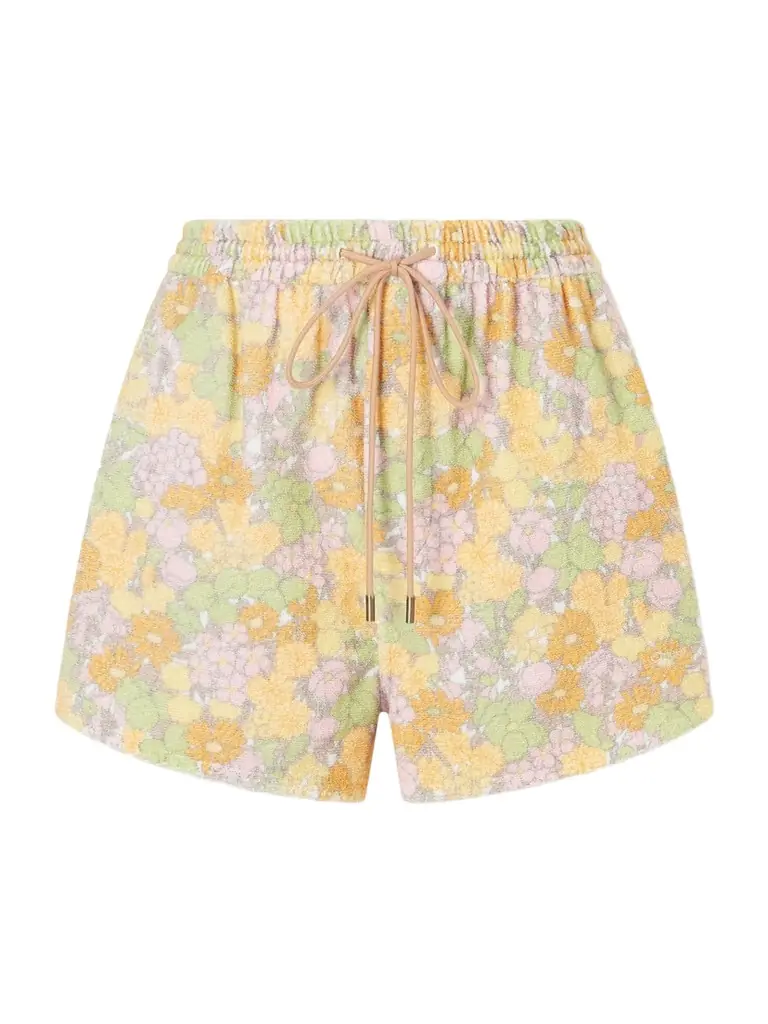 Chloé Floral-print Cotton-terry Shorts