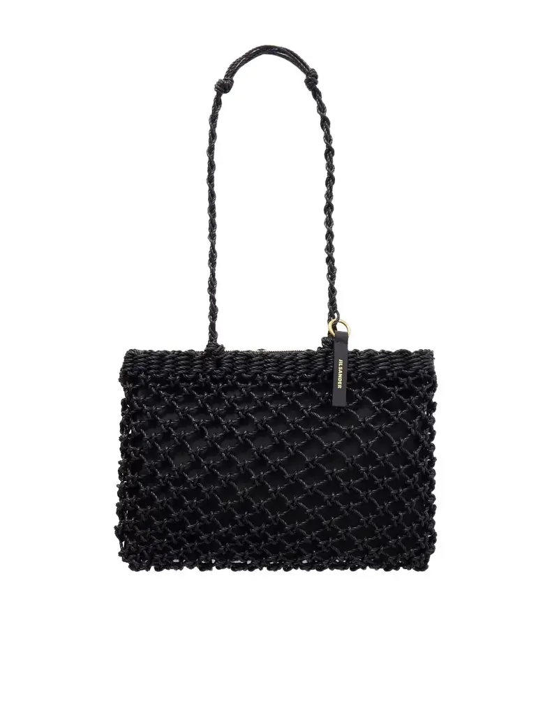 Tangle Net Satin And Cotton Cord Shoulder Bag