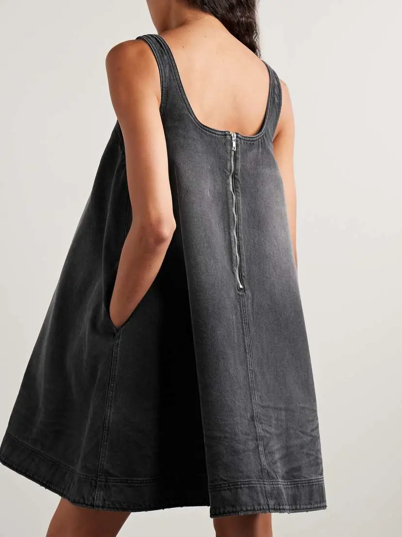 simone denim mini dress Simone Rocha A Line Denim Mini Dress | Blue | Size 10