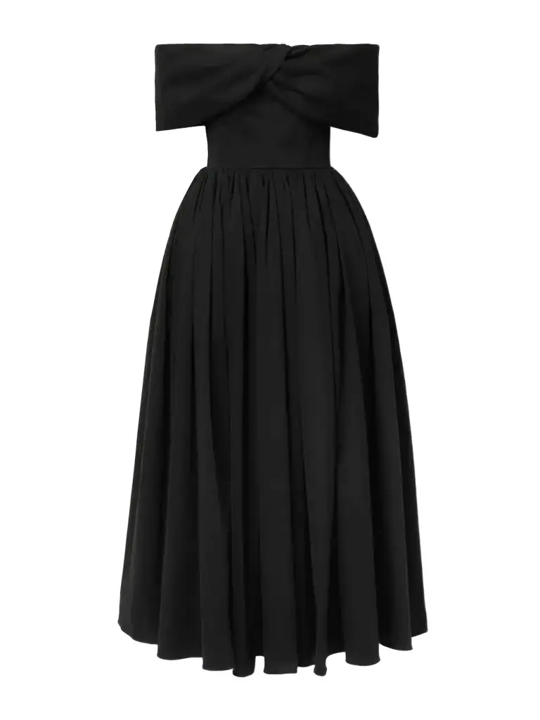 brandon maxwell off the shoulder dress BRANDON MAXWELL Pippa off-the-shoulder cotton-blend poplin mini dress