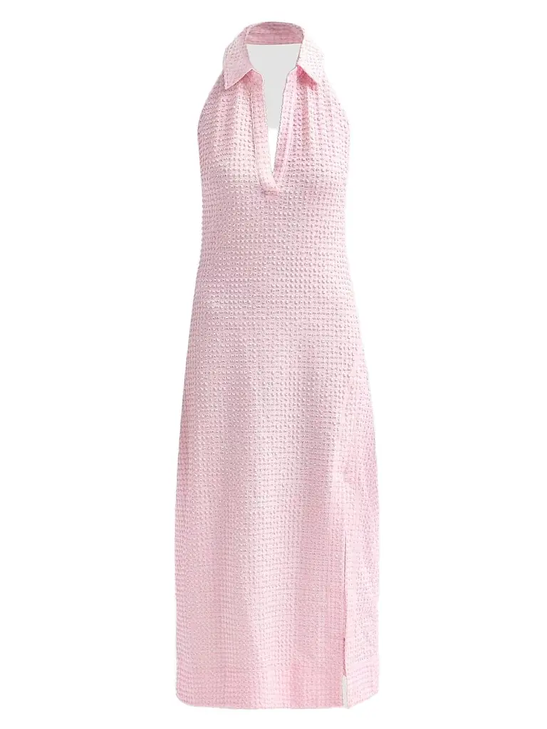 SIMKHAI Women's Clairmont Seersucker Halter Midi Dress - Daisy