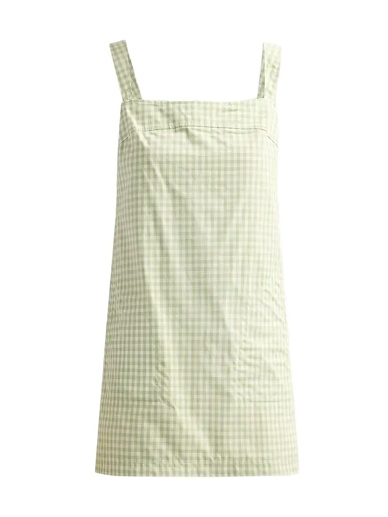 SIMKHAI Women's Sloan Gingham Mini Dress - Lime Gingham