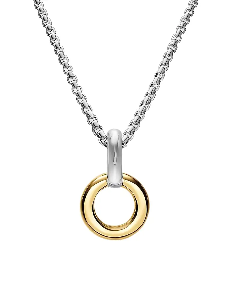 David Yurman Women's Amulet Holder in Sterling Silver with 14K Yellow Gold, 20.3MM - Silver