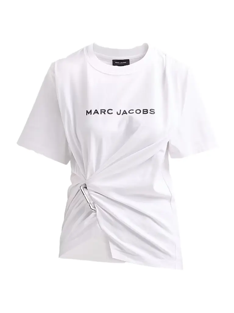 Marc Jacobs Women's Pop J Marc Logo Drape Boxy T-Shirt - White