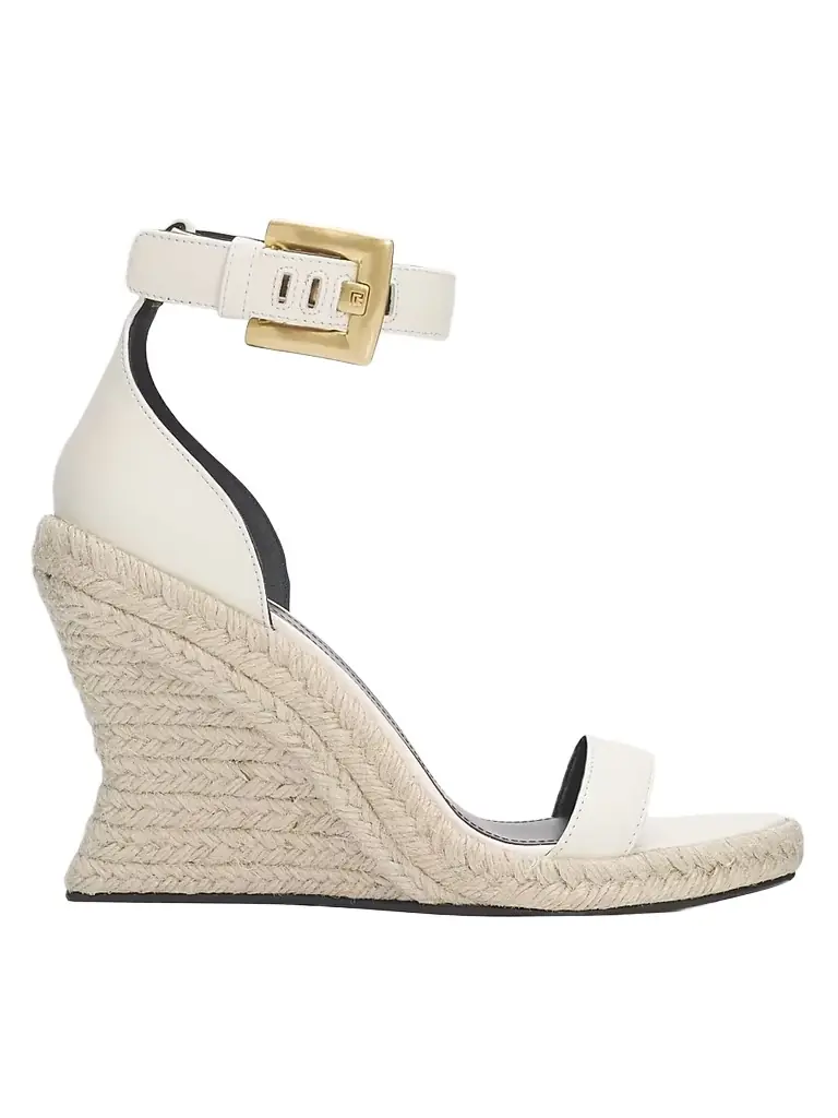 Balmain Women's Anthem 95MM Wedge Espadrilles - Ivoire