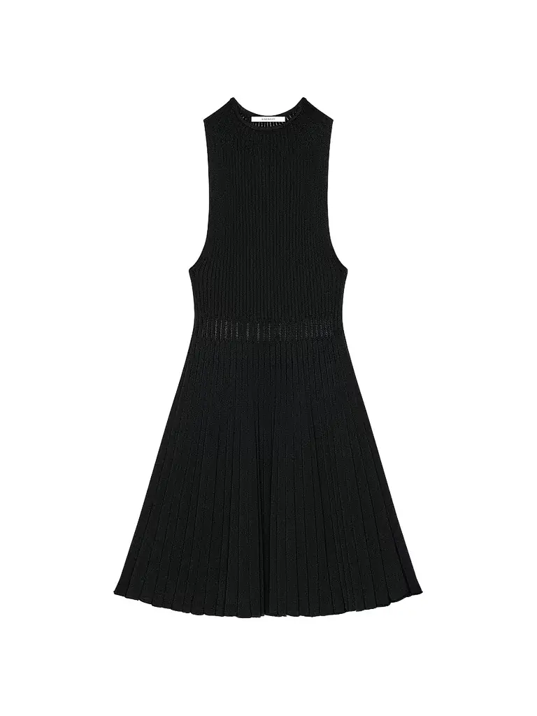 Givenchy Women's Mini Dress in Knit with Sheer Details - Black