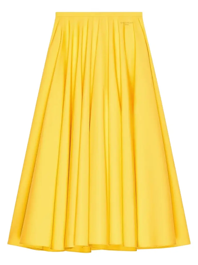 Givenchy Women's Long Circular Skirt in Poplin - Golden Yellow - Women's Clothing