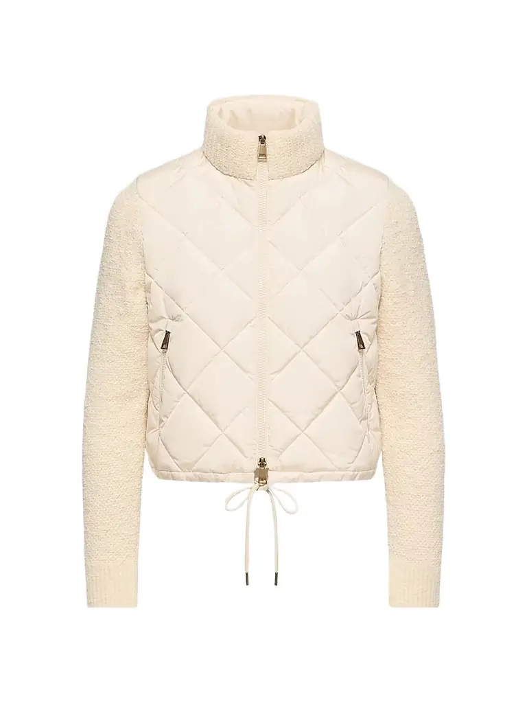 Moncler Women's Down-Filled Cardigan in Cotton Blend - White
