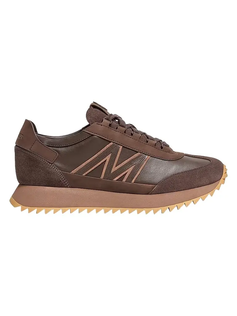 Moncler Men's Pacey2 Sneakers in Suede and Nubuck - Brown