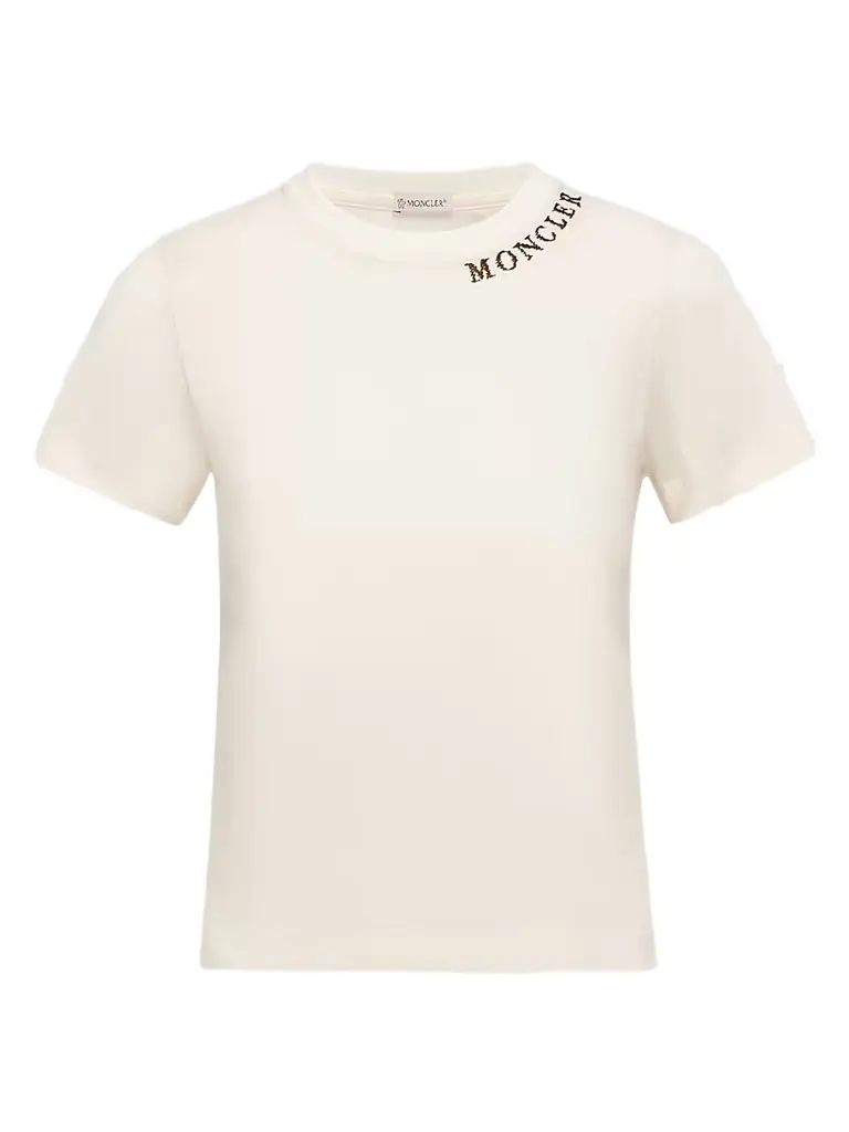 Moncler Women's Crew Neck T-Shirt in Cotton - White