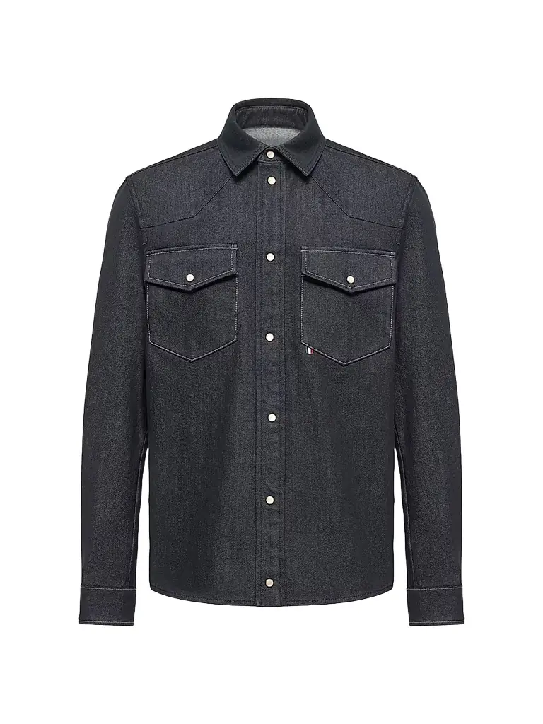 Moncler Men's Shirt in Denim - Denim