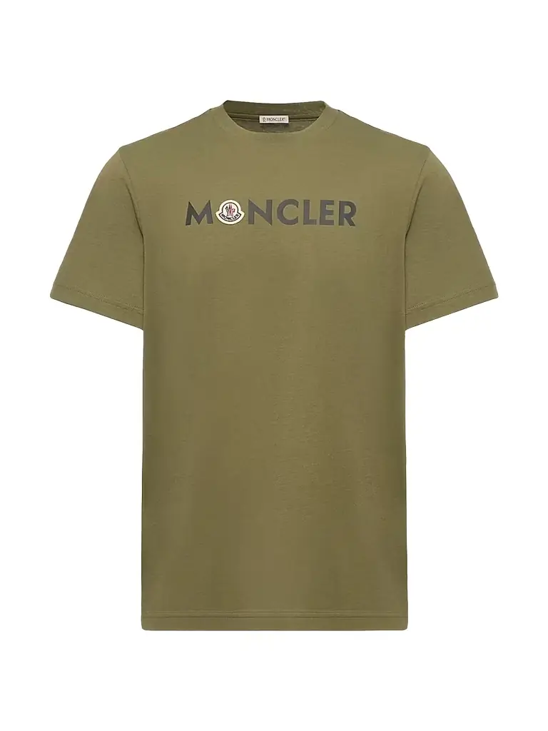 Moncler Men's Crewneck T-Shirt in Cotton - Olive Green