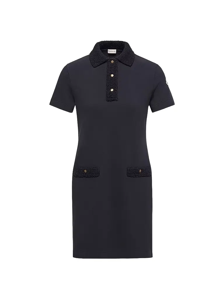 Moncler Women's Polo Dress in Cotton Piquet - Dark Blue