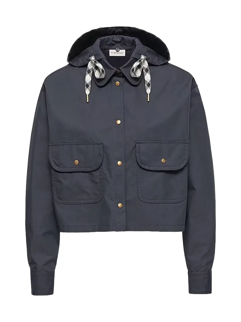 Moncler Women's Shacket in Cotton Blend - Navy Blue