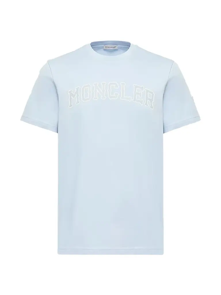Moncler Men's Crewneck T-Shirt in Cotton - Light Blue