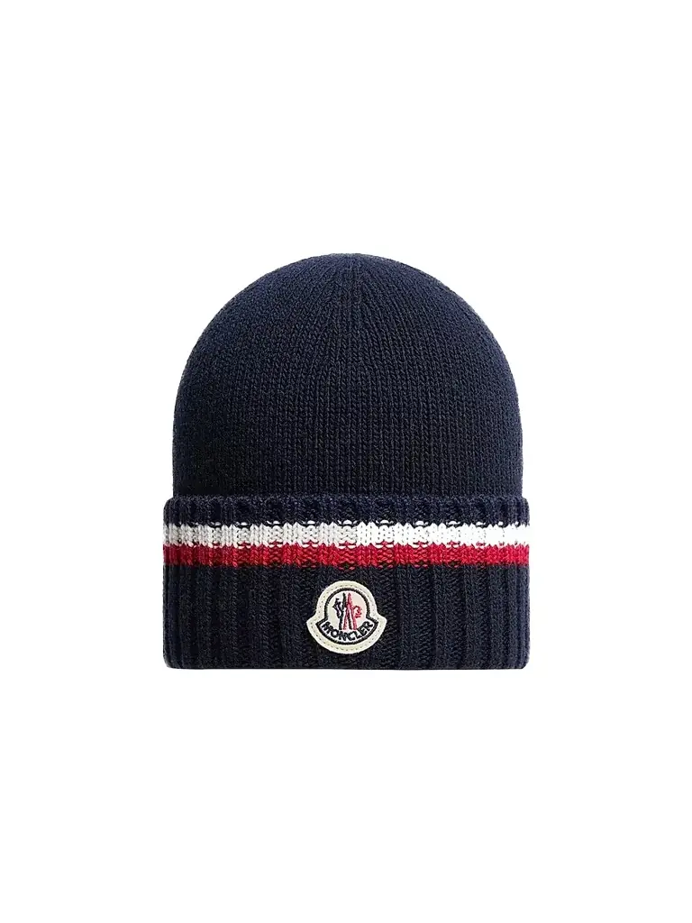 Moncler Little Boy's & Boy's Beanie Hat in Wool and Cashmere - Navy Blue