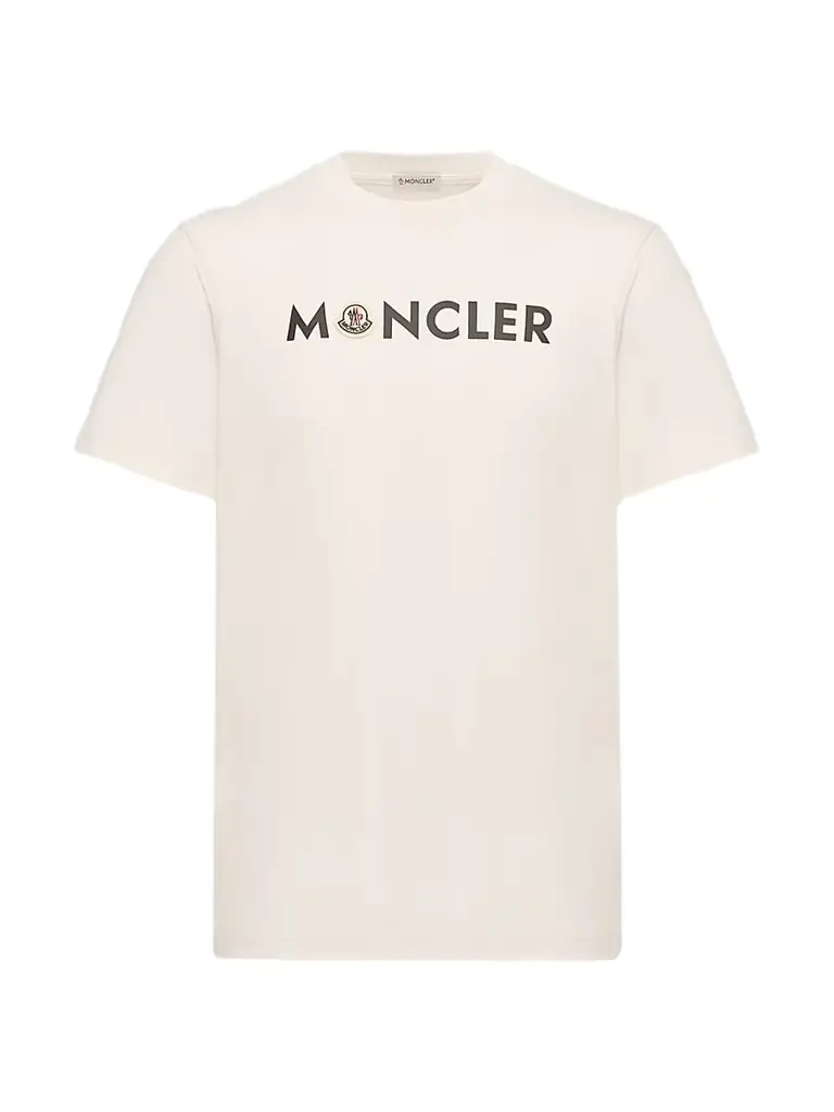 Moncler Men's Crewneck T-Shirt in Cotton - Beige