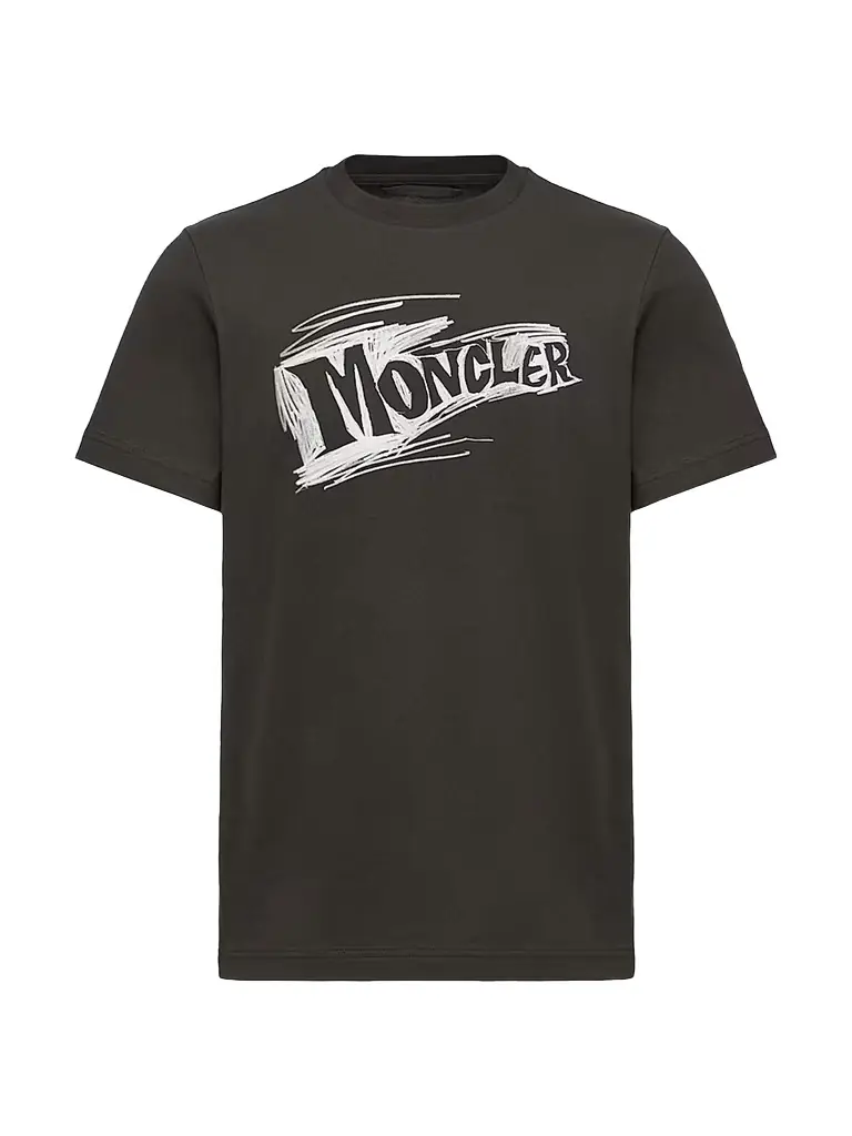 Moncler Men's Crewneck T-Shirt in Cotton - Black