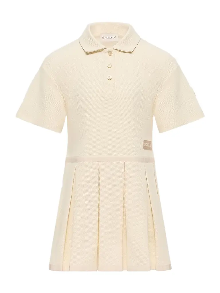 Moncler Little Girl's & Girl's Dress in Piquet - White