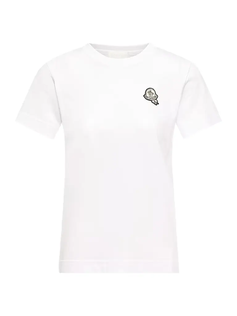 Moncler Women's Crew Neck T-Shirt in Cotton - White - Women's Clothing