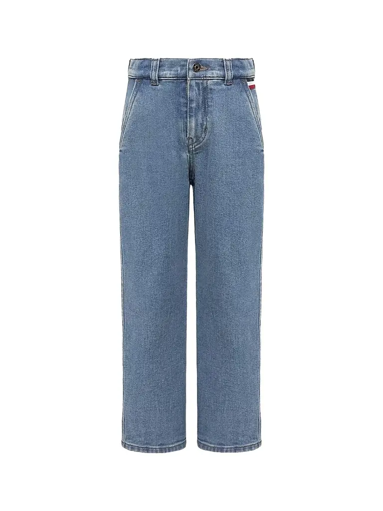 Moncler Little Boy's & Boy's Pants in Denim - Denim Blue