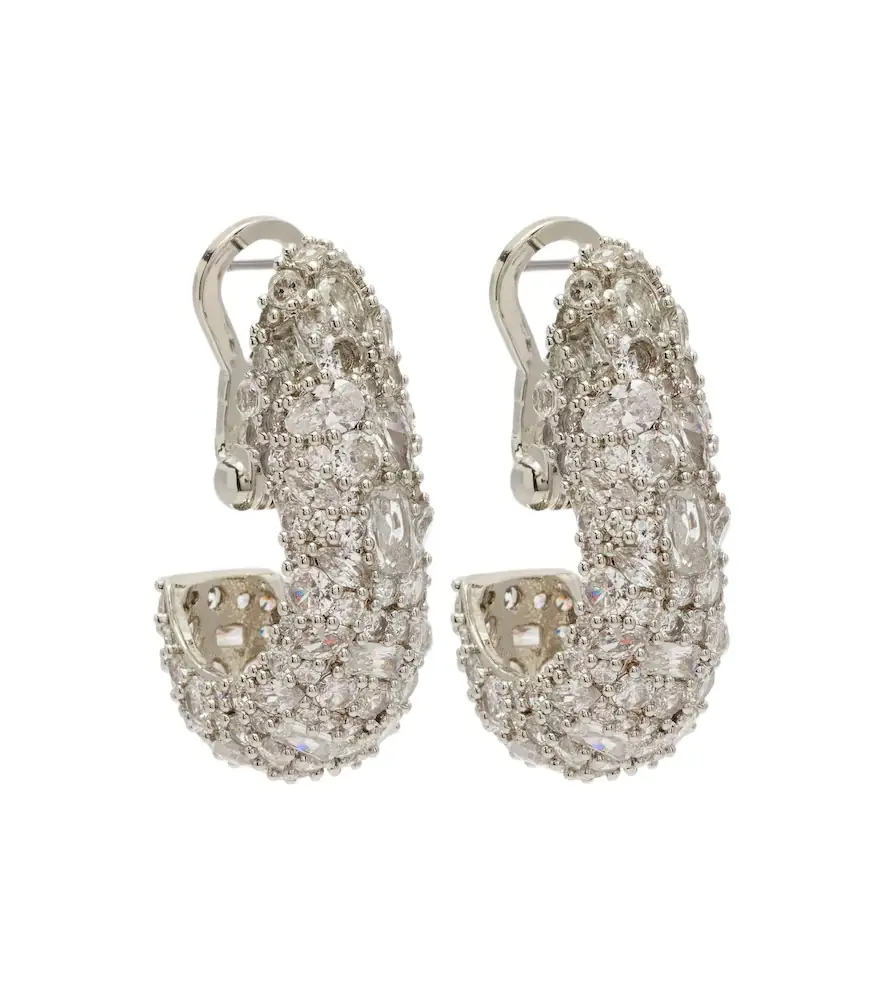 Jennifer Behr Crystal-embellished hoop earrings