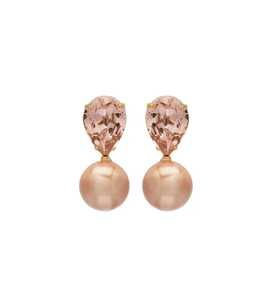 Jennifer Behr Simone crystal-embellished pearl earrings