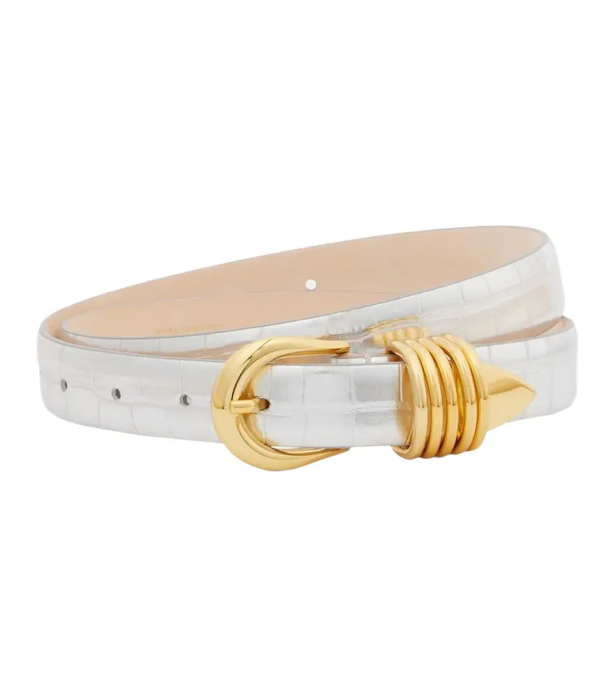 Dehanche Déhanche Hollyhock croc-effect mirrored leather belt