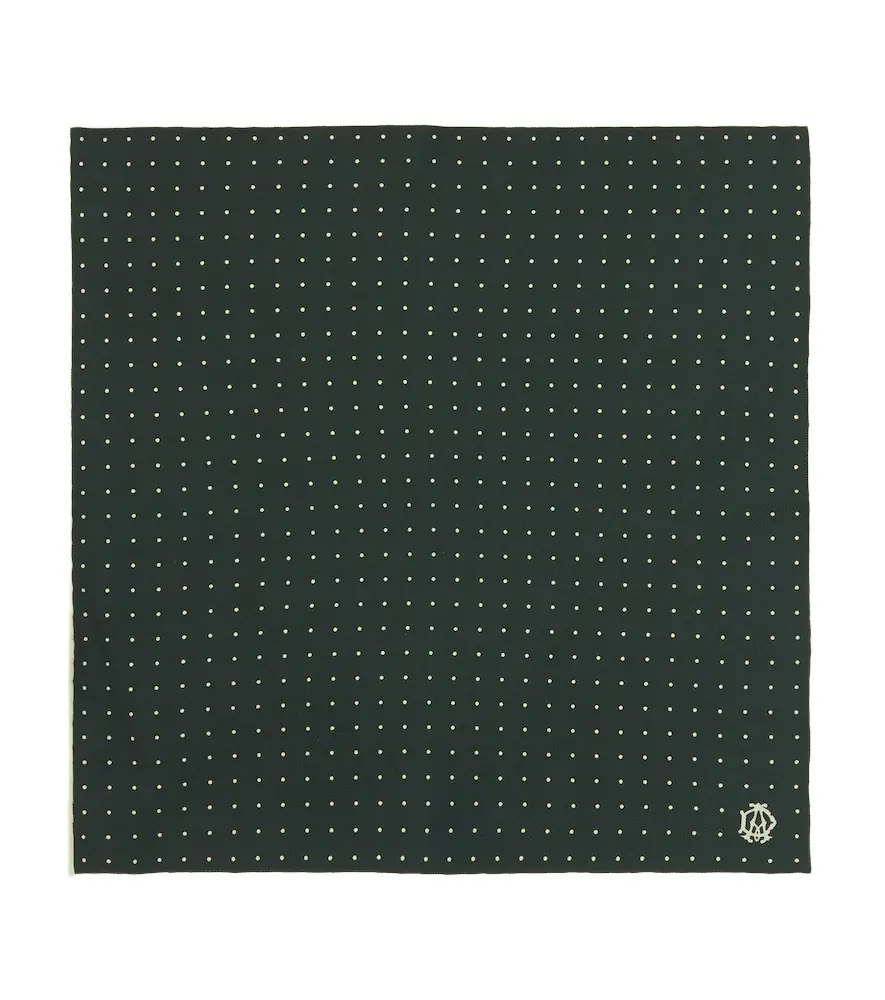 Dunhill Polka-dot silk twill scarf