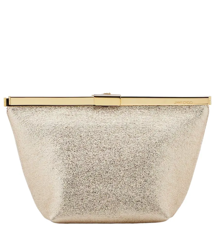 Jimmy Choo Ganache metallic leather clutch