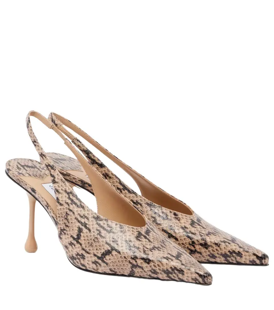 Jimmy Choo Isa snake-effect leather slingback pumps - Women's Shoes