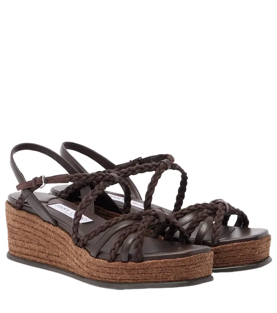 Jimmy Choo Nyra braided suede espadrille wedges