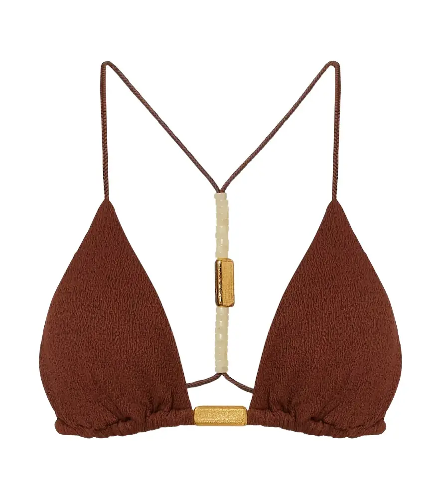 ViX Paula Hermanny Harper beaded triangle bikini top